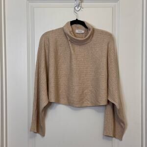Sage Tan Cowl Neck Sweater Knit Minimalist Design